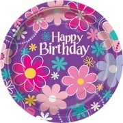 9" Birthday Blossom Party Plates, 8ct
