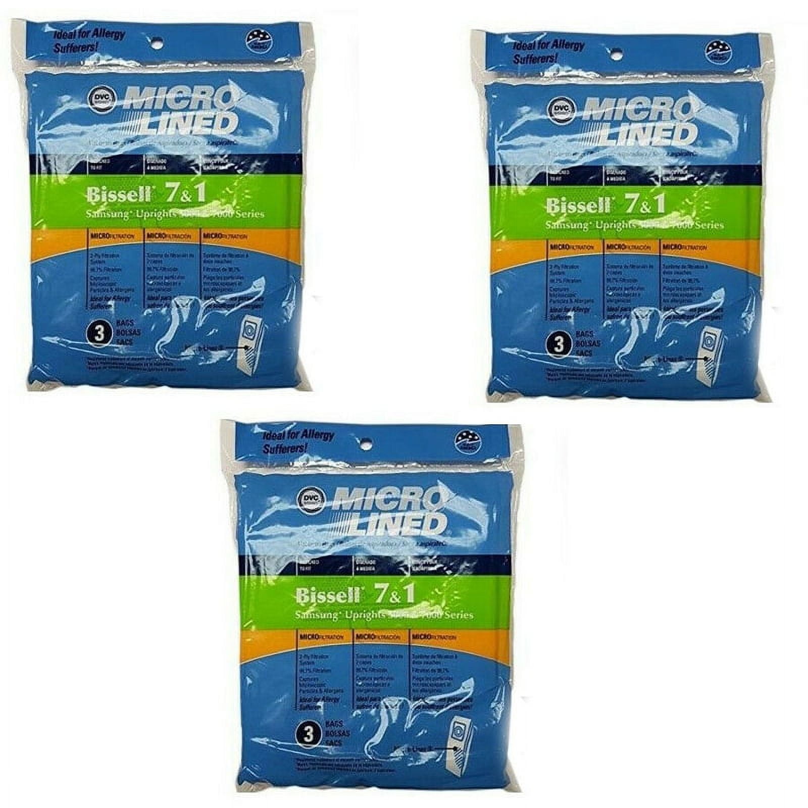 9 Bissell Vacuum Cleaner Bags Style 1 & 7 30861 Microlined by DVC