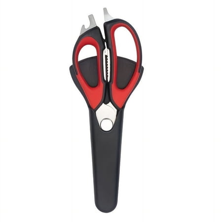 9" Black Heavy-Duty Kitchen Shears with Safety Cover – Stainless Steel Multipurpose Scissors for Cooking, Meat, Herbs & Everyday Prep with Cushioned Ergonomic Grip