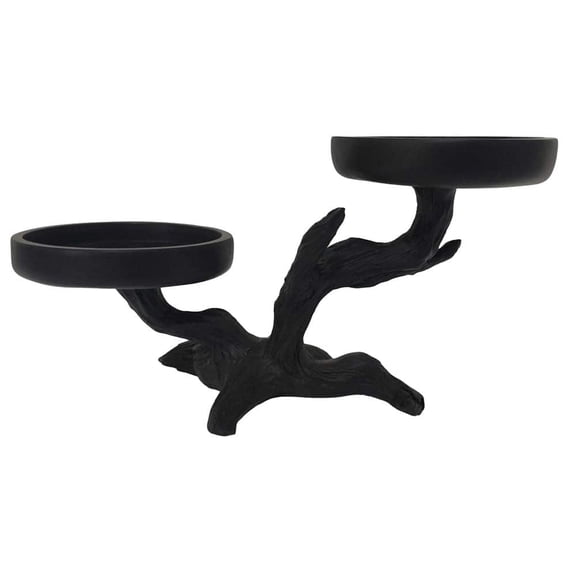 9" Black Tree Pillar Candle Holder by Ashland
