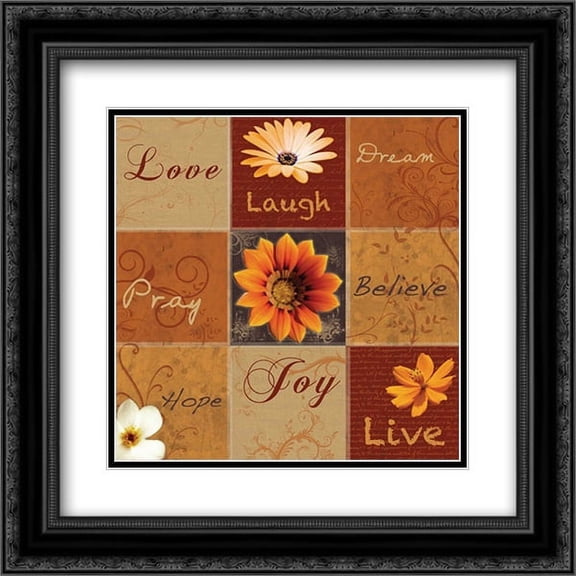 9 Box Brown 2x Matted 20x20 Black Ornate Framed Art Print by Gibbons, Lauren