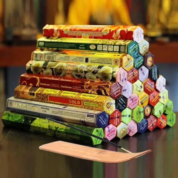 9 Boxes/Set Incense Stick with Incense Plate Authentic Indian Incense Premium Multiple Flavors Mixed Package