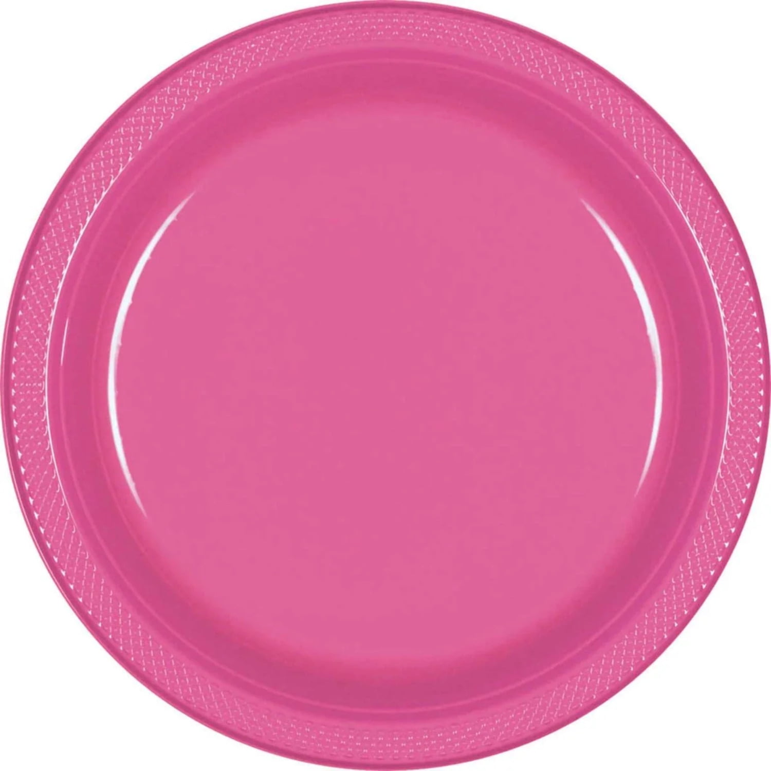 9 Bright Pink Plastic Plates (20 Count)