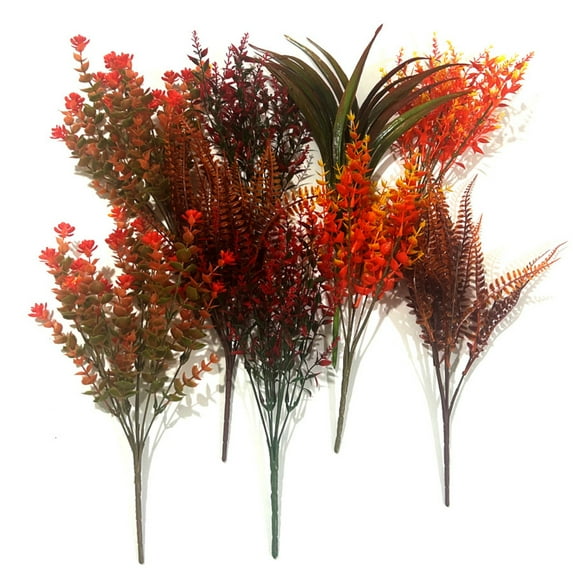 9 Bundles Artificial Eucalyptus Bouquet: Realistic Fall Flowers for Outdoor Porch Decor – Faux Autumn Greenery for Thanksgiving, Wedding, or Rustic Home Decoration