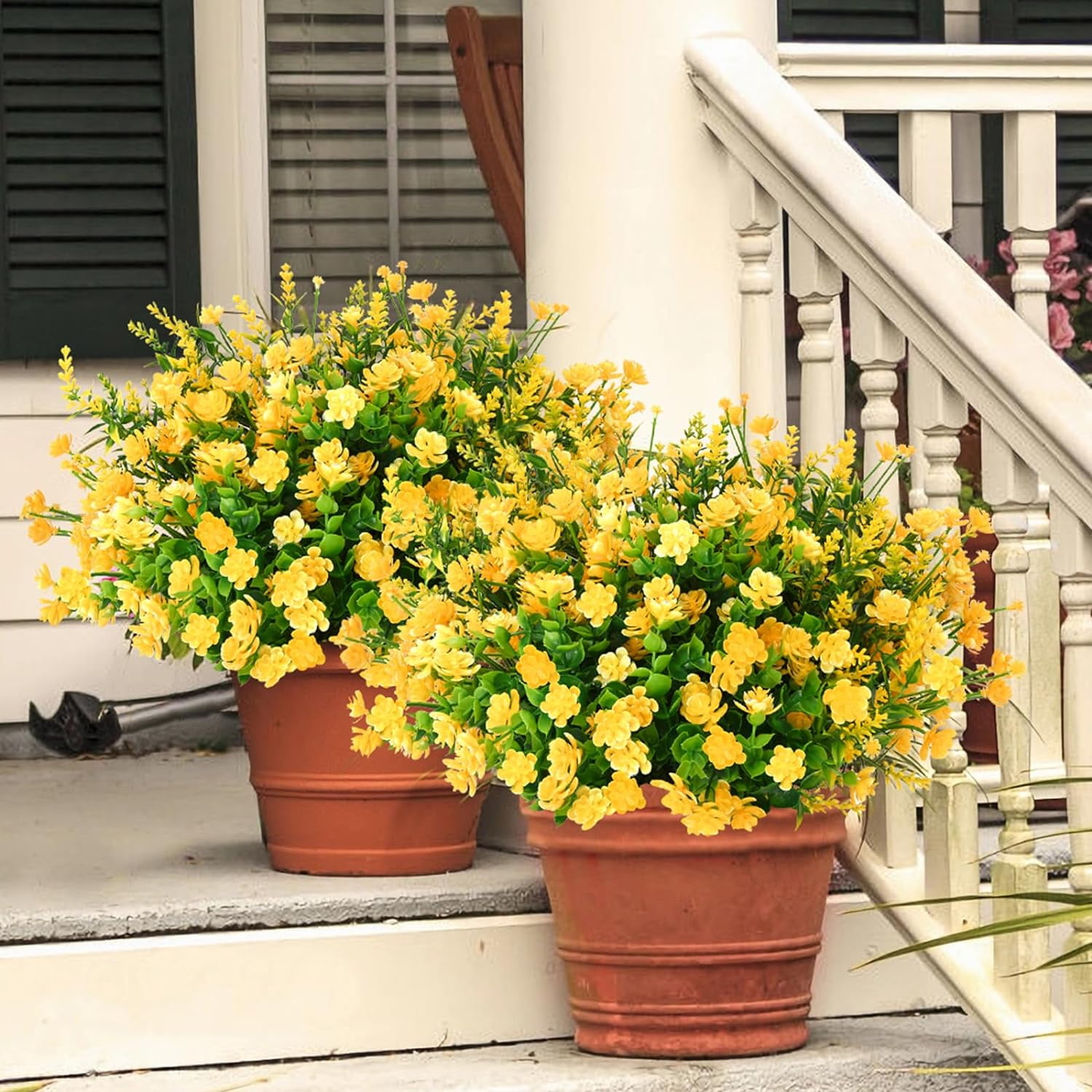 9 Bundles Artificial Flowers for Outdoors Decoration, Colorful Outdoor