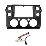 9'' Car Radio Stereo Dash Frame Fascia Bezel Panel w/Power Harness Cable Compatible for Toyota FJ Cruiser 200718 Install Mount Kit Black