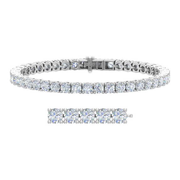 9 Carat Diamond Tennis Bracelet in 14K White Gold (7 Inch)