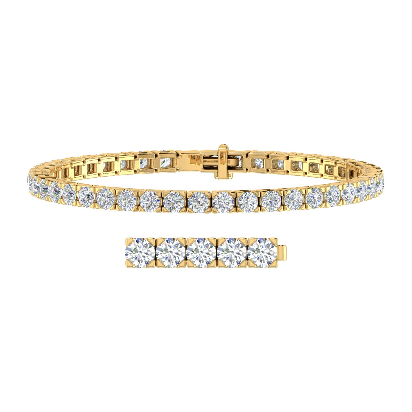 Carat Diamond Tennis Bracelet in 14K Yellow Gold (7 Inch) IGI