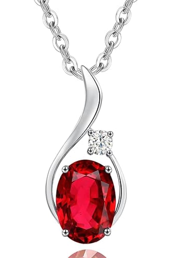 9 Carat Natural Certifed 925 Sterling Silver Red Ruby Gemstone Pendant Woman Gift