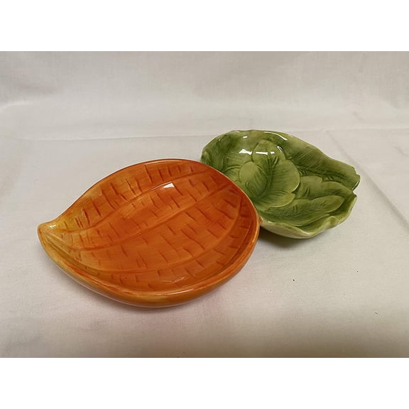 9 Carrot Dish 2 Sections Cute Kitchen Serve Ware Accessory New