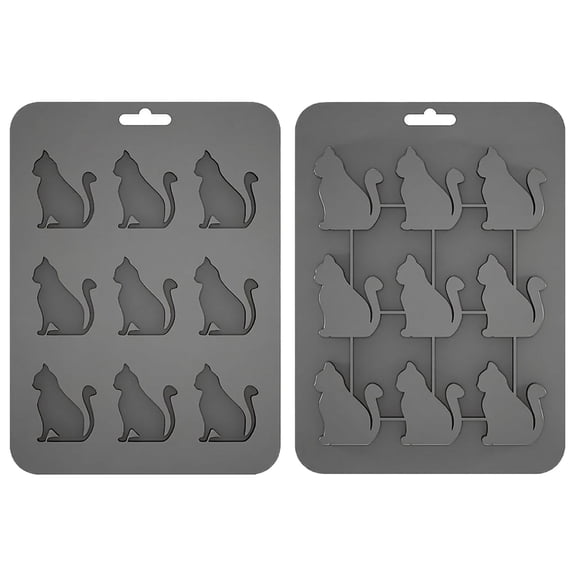 9-Cavity Cat Shaped Silicone Mold for Chocolate, Pudding, and Ice Cubes, Flexible Non-Stick DIY Ice cube mold for Kitchen Treats and Party Favors