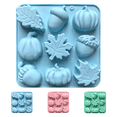 thumbnail image 1 of 9‑Cavity Fall Silicone Molds, Pumpkin Maple Leaf Acorn Multi‑Shape Food‑Grade Silica Gel, Halloween Silicone Molds, for Dessert Making, Handmade Soap Candle & Halloween Thanksgiving Party-Blue, 1 of 7