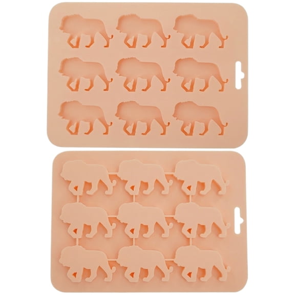 9 Cavity Lion Silicone Molds for Ice Cubes, Pudding, Chocolate - Pink, BPA Free, Easy Release, Dishwasher Safe - for Home Baking, Party Supplies, DIY Crafts