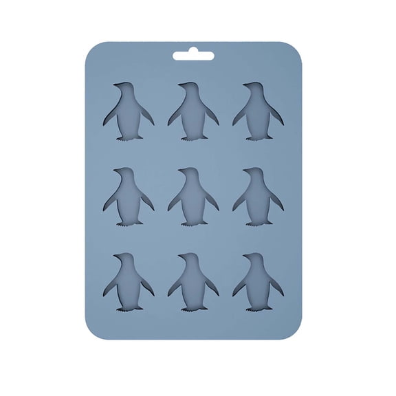 9 Cavity Penguin Ice Cube Chocolate Tray Mold, Silicone Party Maker Candy Mould, For Baking Pancake Cakes