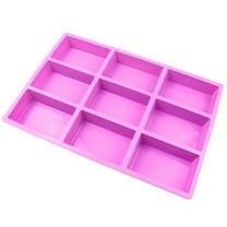 9-Cavity Rectangular Silicone Cake Mold, Non-Stick Baking Pan for Oven, Microwave, Dishwasher Safe, Purple Baking Tool for Muffins, Brownies, Soap Making