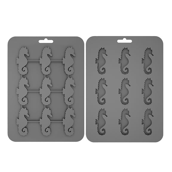 9-Cavity Seahorse-shaped Silicone Mold for Chocolate, Pudding, and Ice Cubes, Flexible Non-Stick DIY Ice cube mold for Kitchen Treats and Party Favors