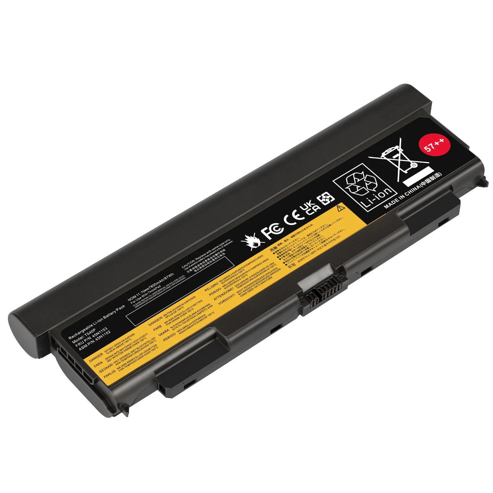 9-Cell 57++ 45N1144 Battery for Lenovo ThinkPad T440P T540P W540 W541 L440 L540 Series