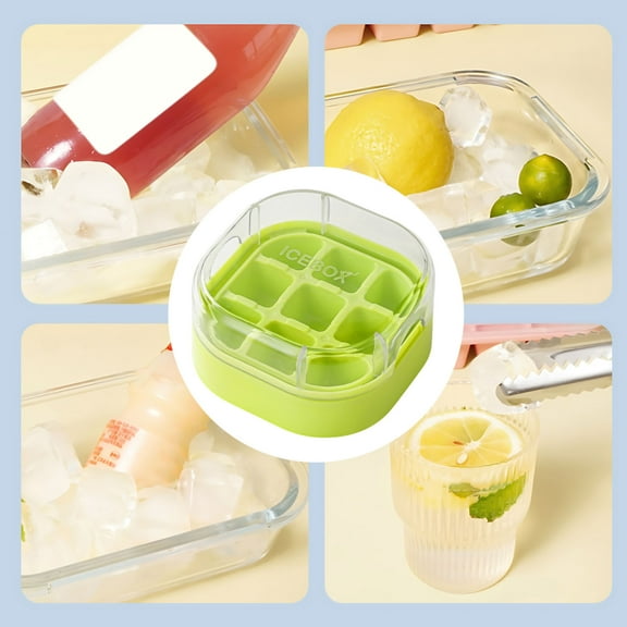 9-Cell Mini Instant Freeze Tray - Push-Button Freeze Box, Portable Plastic Freeze Maker for Quick Portion Release, Home Kitchen & Travel Use