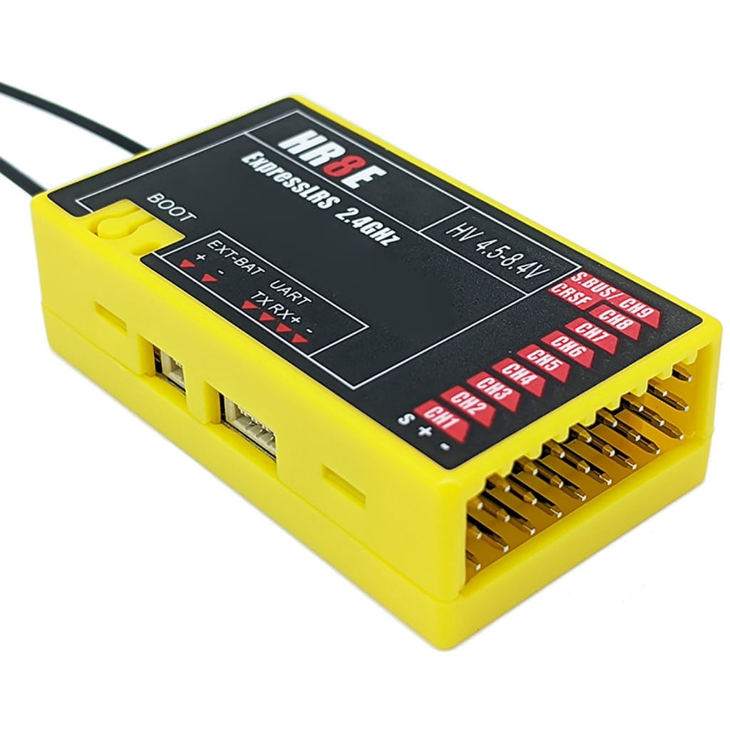 Tech Nine Receiver 9 Channel HR8E ELRS PWM Receiver 2.4G Receiver for Planes And Boats ...