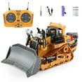 thumbnail image 1 of 9-Channel Metal RC Bulldozer,Construction Remote Control Play Toys with Lights and Sound, Track Type Tractor Toy for  Boys, Kids Birthday Gift, 1 of 9