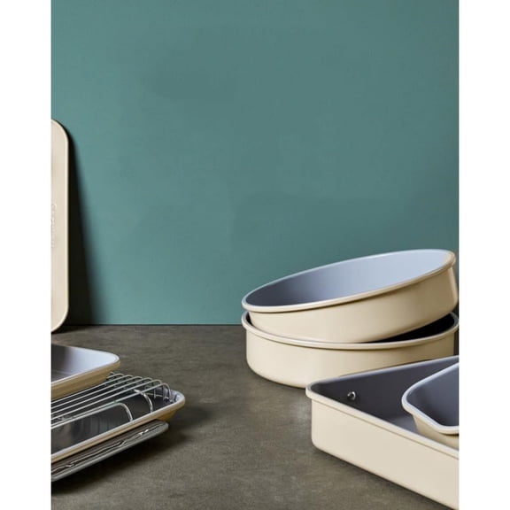 9 Circle Pan - Non-Stick Ceramic Coating - For Birthday Cakes, Tartes, & More - Cream