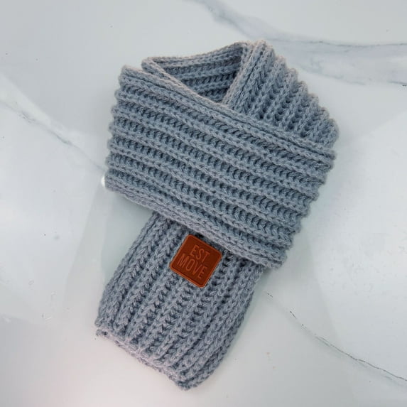 9-Color Kids' Scarf - Soft Knit Shawl for Boys & Girls, Winter Warm Neck Collar, Breathable & Fashionable, Versatile Accessory for Children - Perfect Gift(Gray)