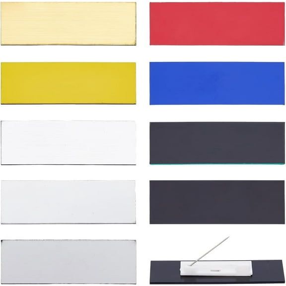 9 Colors 18Pcs Engraved Name Tags Plastic Name Badge Blank 2.93x0.96x0.05Inch Engraved Personalized Tag with Pin for Name