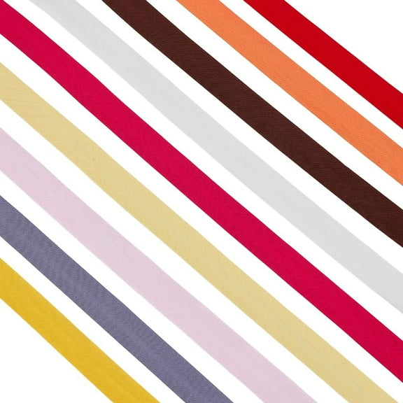 9 Colors Cotton Polyester Ribbon for Garment Accessories with Paper Display Cards Mixed Color 7/8 inch(22mm)