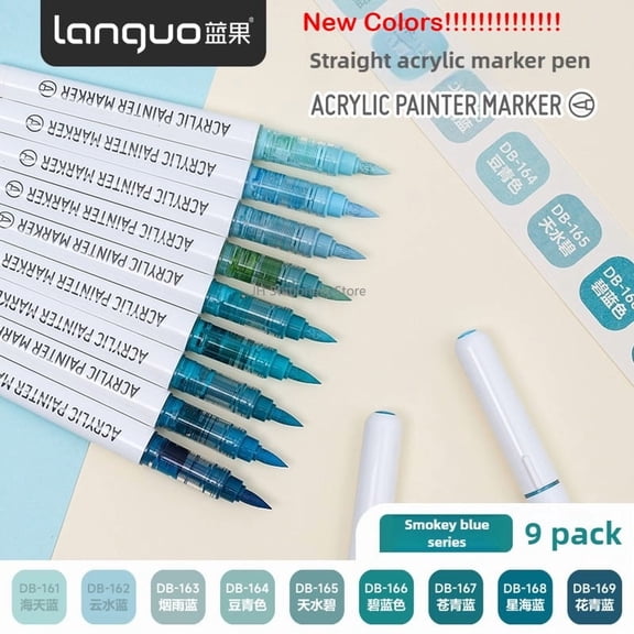9 Colors Direct Liquid Acrylic Marker Soft Brush Paint Pen For Manga Graffiti Crafts Art Stationery