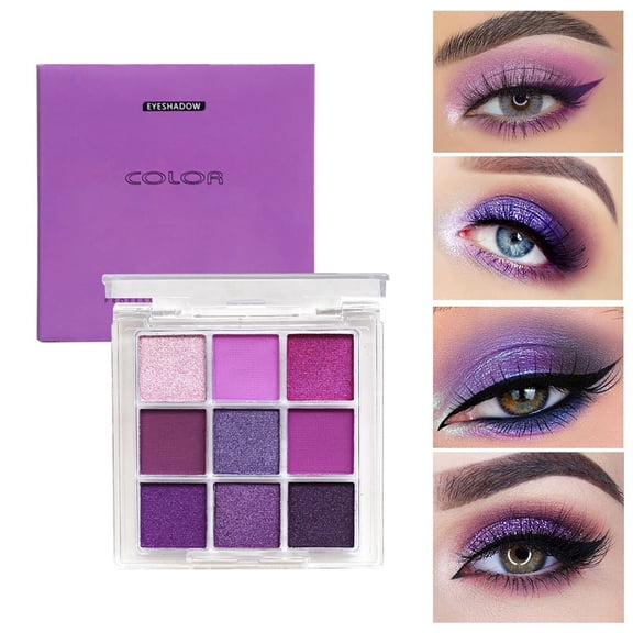 9 Colors Eyeshadow Palette,Ultra-Pigmented Matte & Diamond Glitter Finishes,Waterproof Toned Matte Glitter Eyeshadow Palette,Easy to Build Dramatic Glamour Looks For Long Wearing