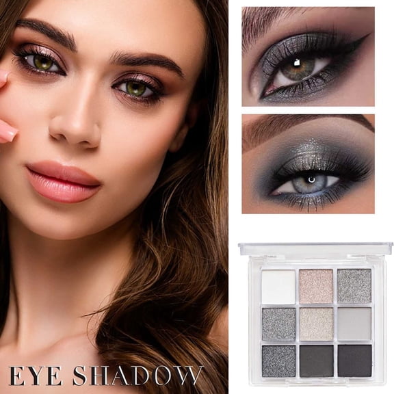 9 Colors Eyeshadow Palette,Ultra-Pigmented Matte & Diamond Glitter Finishes,Waterproof Toned Matte Glitter Eyeshadow Palette,Easy to Build Dramatic Glamour Looks For Long Wearing