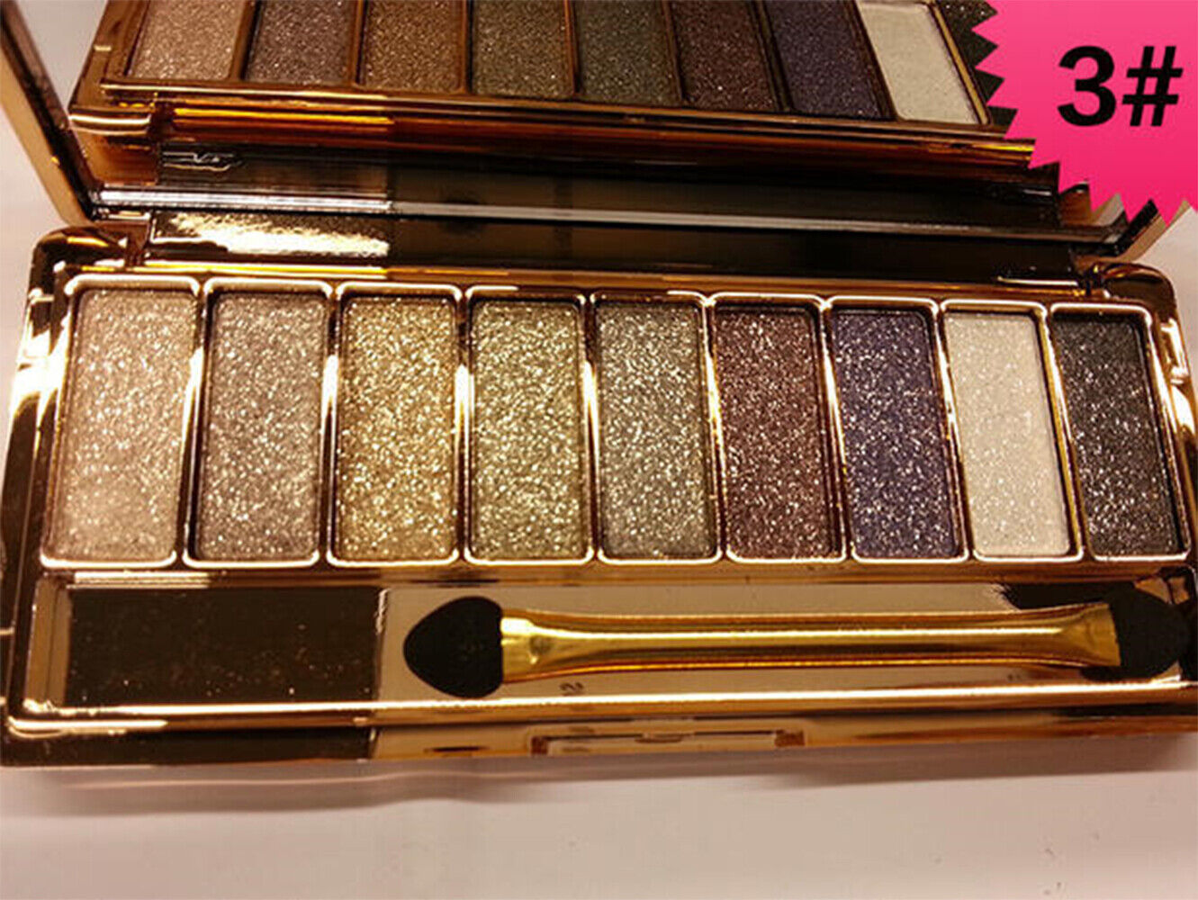 9 Colors Glitter Eyeshadow Eye Shadow Palette & Makeup Cosmetic Brush