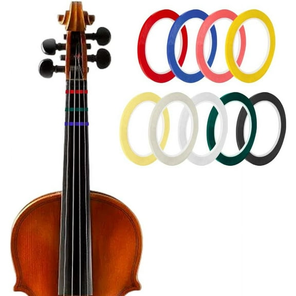 9 Colors Total 649.6 Yard Violin Fingering Tape Cello Tape Violin Stickers Violin Finger Tape Cello Violin Fingerboard Stickers Finger Guide for Violins & Various Orchestral Instruments 1box