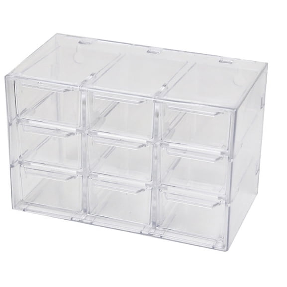 9-Compartment Bead Storage Box, Glass Beads Organizer for DIY Bracelet Making, Craft Supply Case with Clear Lid, Transparent
