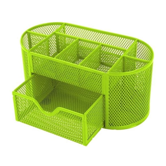 9-Compartment Metal Mesh Pencil Holder Desk Organizer, Pen Storage
