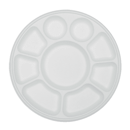 9 Compartment Sugarcane Pulp-bagasse Disposable Party Thali Plates by Poojabazar (50 Pack)