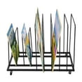 thumbnail image 1 of 9 Compartments Art Storage Rack with Wheels, Art Drying Rack, Rolling Art Painting Display Rack Black, 1 of 12