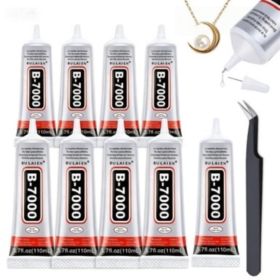 9 Count 110ml B7000 Clear Multi-Purpose Industrial Adhesive, Heavy Duty Glue for Rhinestones, Crafts, Jewelry, Glass, Wood, Phone Repair and Stone Connection
