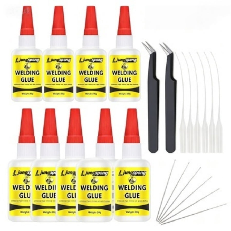 9 Count 50ml Welding High Strength Oily Glue, Super Adhesive Soldering Flux, Clear Multipurpose Repair Glue for Plastic, Wood, Ceramic and Metal Materials
