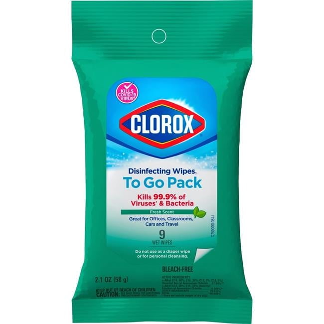 9 Count Clorox Disinfecting Wipes - Pack of 12