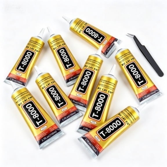 9 Count Upgrade T-8000 3.88oz Transparent Elastic Adhesive, Waterproof Flexible Glue for Phone Screen, Shoes, Rhinestone Crafts, Glass Frame and Multi-Surface Repair