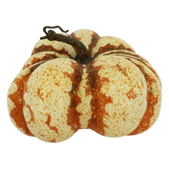 9" Cream & Speckled Orange Decorative Pumpkin by Ashland
