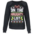 thumbnail image 1 of 9 Crowns Essentials Women's On The Naughty List Sweatshirt (Small, Charcoal Naughty List), 1 of 4
