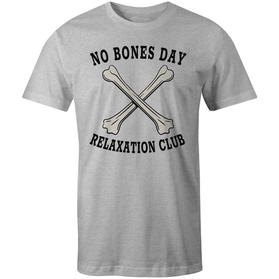9 Crowns Funny Noodles No Bones Pug T-shirt (Medium, NoBone-Grey)