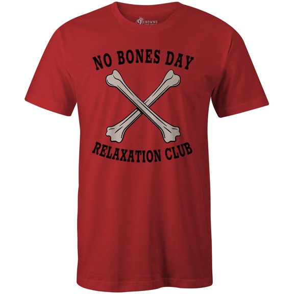 9 Crowns Funny Noodles No Bones Pug T-shirt (Medium, NoBone-Red)