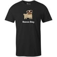 thumbnail image 1 of 9 Crowns Funny Noodles No Bones Pug T-shirt (Small, Bonesday3-Black), 1 of 3