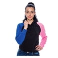 thumbnail image 1 of 9 Crowns Junior Women's Tri-Color Pullover Hoodie (Black/Royal/Heather Pink, X-Large), 1 of 2