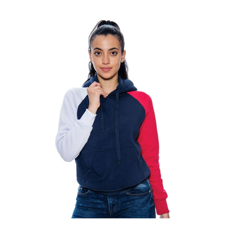 Red white and blue hoodie womens on sale