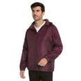 thumbnail image 1 of 9 Crowns Maximos Men's Water Resistant Fleece Lined Wind Rain Hooded Jacket (Maroon, Medium), 1 of 4
