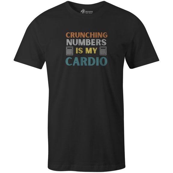 9 Crowns Men's Accounting Funny T-shirt (CrunchingNumbers-Black, Large)